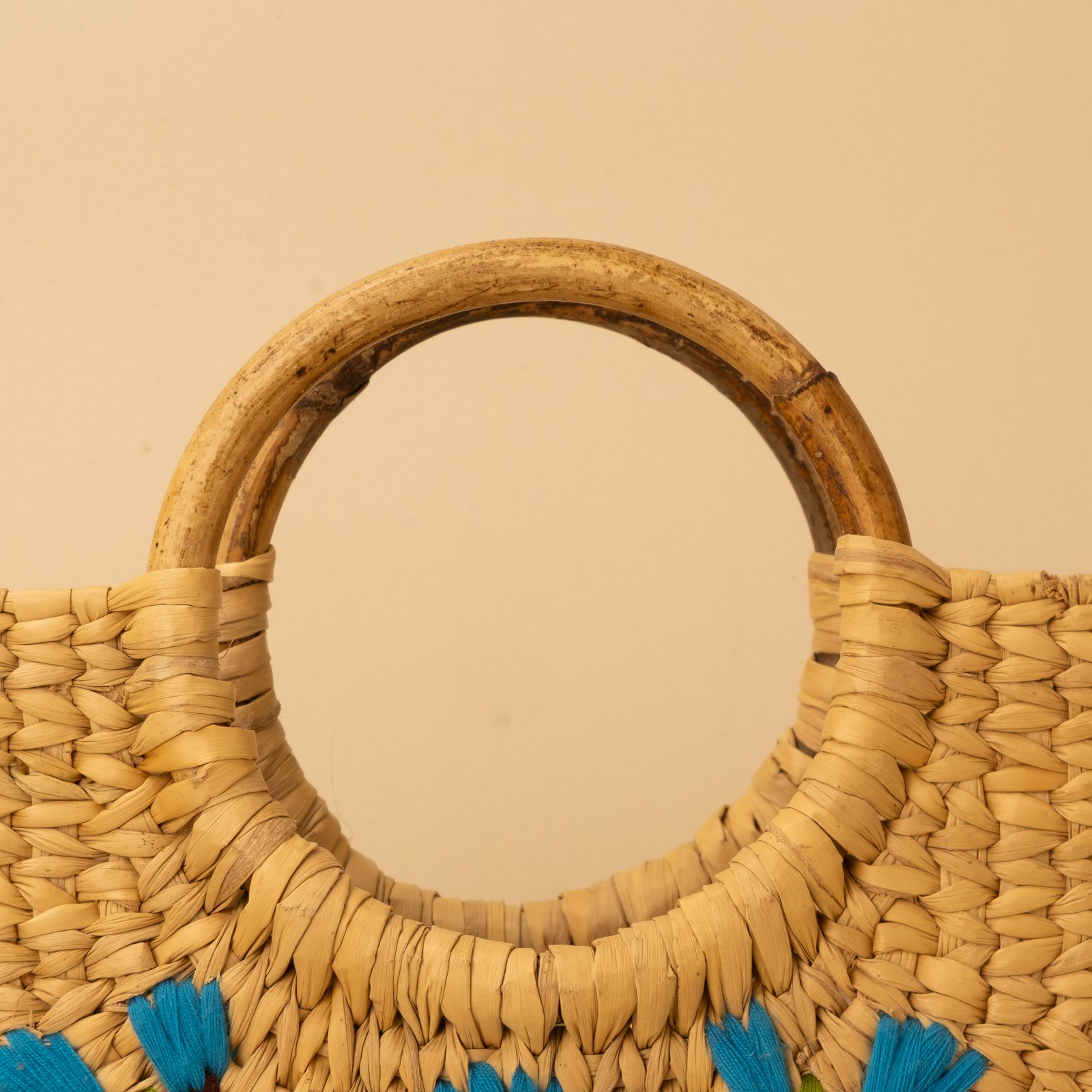 crescent tote floral embroidered