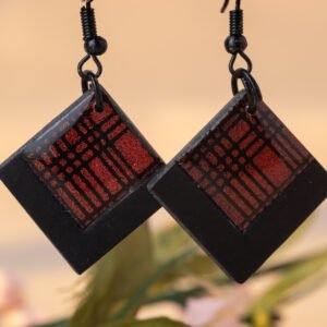 diamond plaid earrings