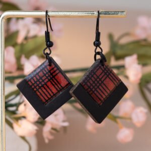 diamond plaid earrings