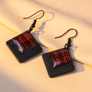 diamond plaid earrings