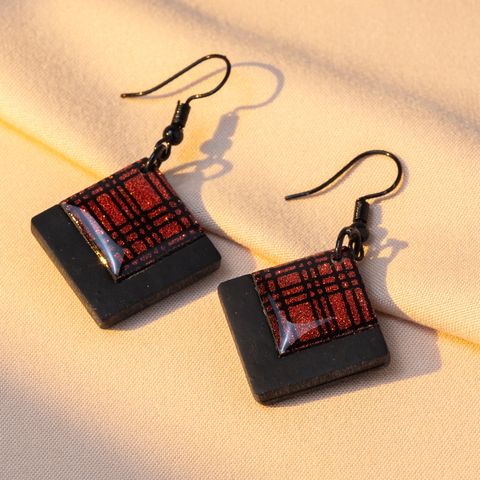 diamond plaid earrings