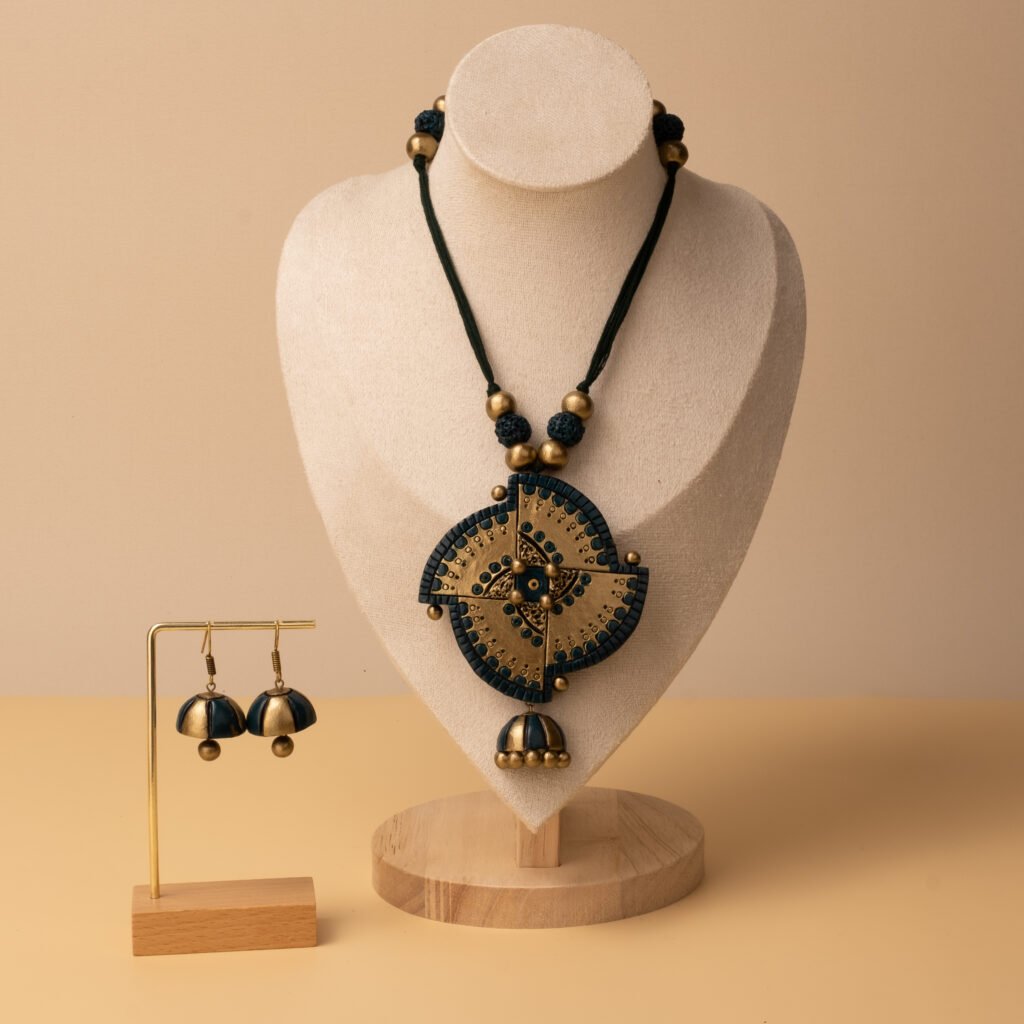 teal mandala jewelry set