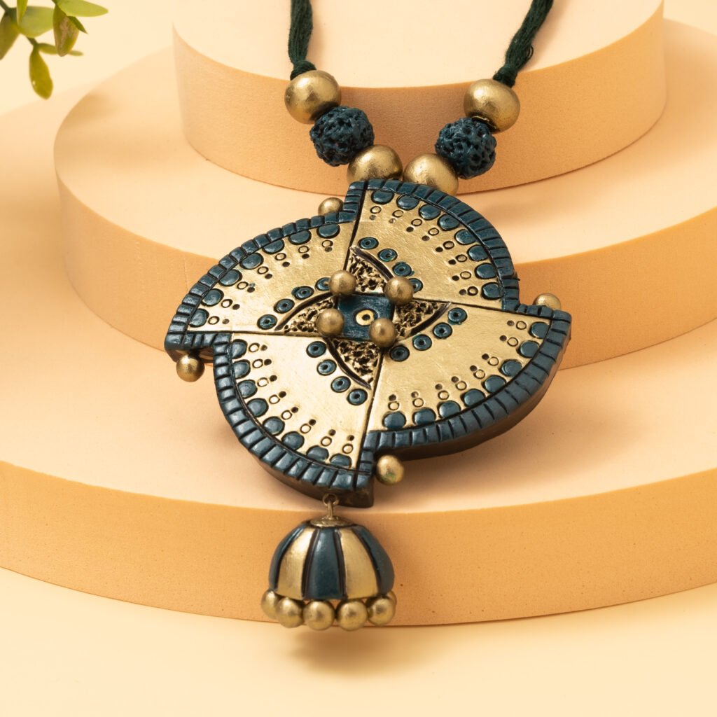 teal mandala jewelry set