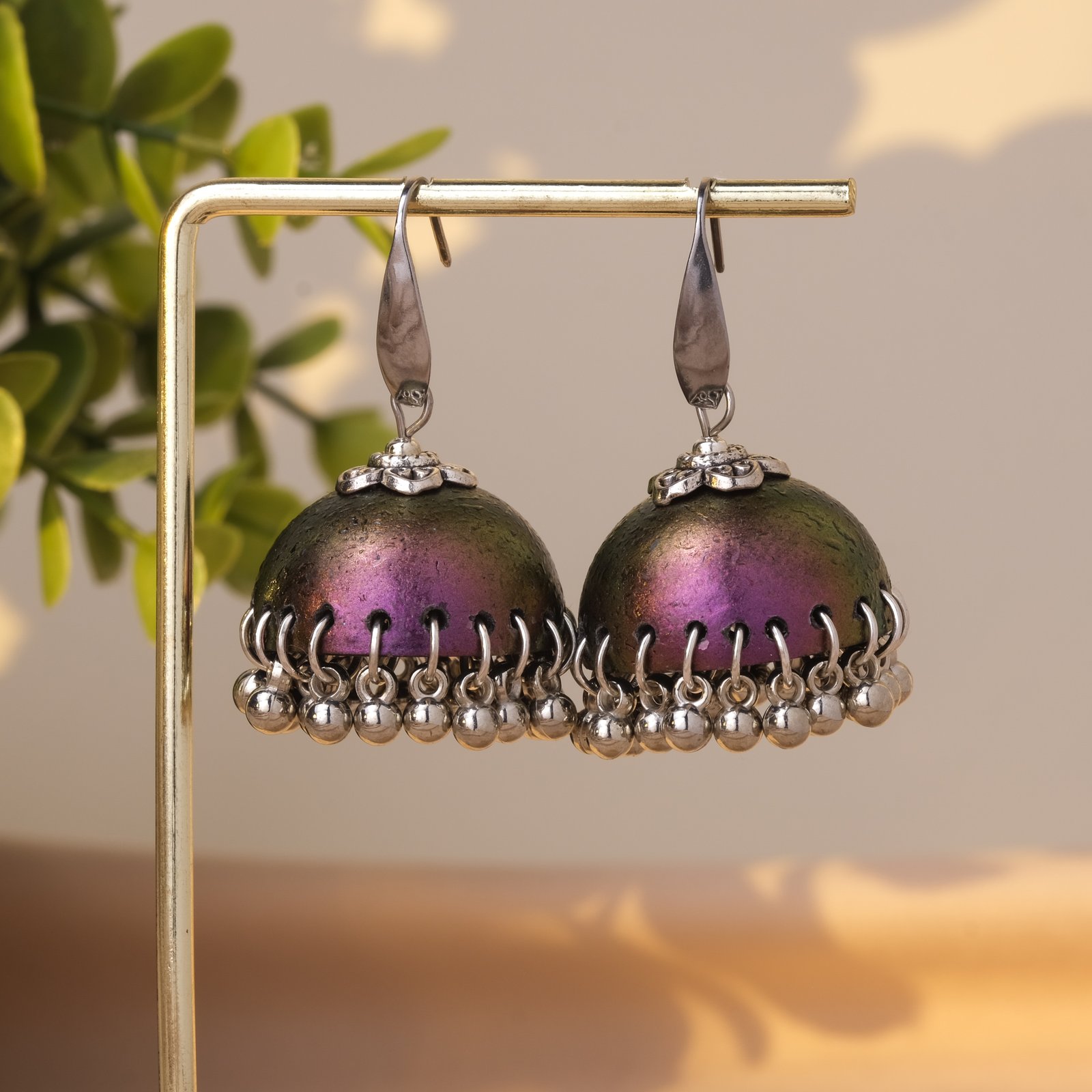 jhumka earrings mauve 164 4107 x 4107
