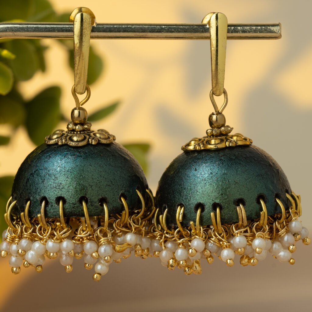 jhumka pearl studs emerald 183 4159 x 4159